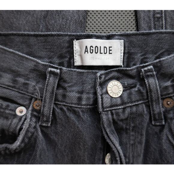 Agolde Black Straight Leg Ladies Demin Jeans Size 24 - Picture 5 of 9